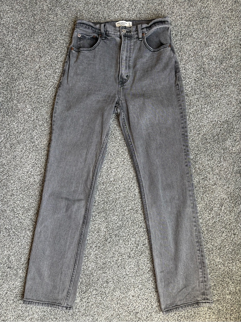 Abercrombie & Fitch Grey The Ankle Straight Ultra High Rise Jeans size 27 Long